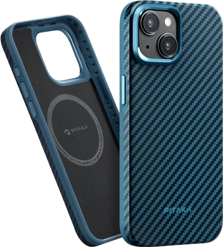 Чохол-накладка Pitaka MagEZ Case Pro 4 Twill 1500D Black/Blue для iPhone 15 Plus